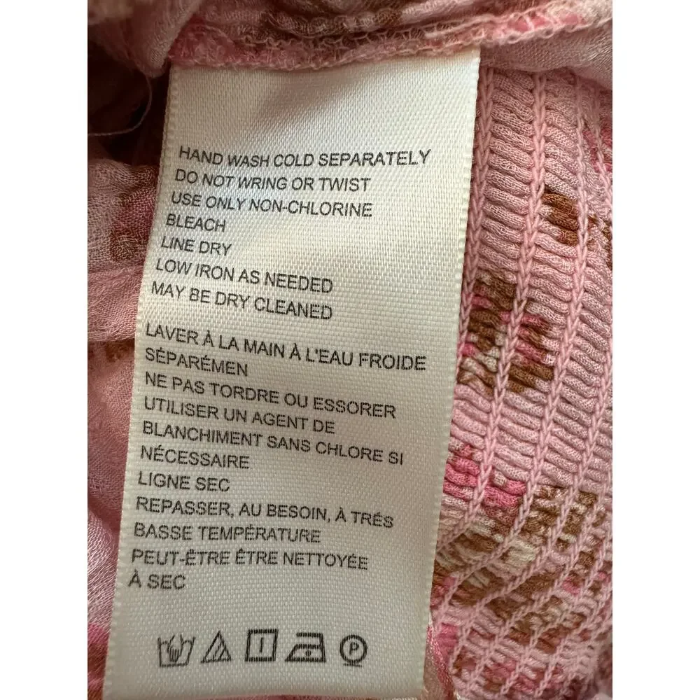 * New ~ FREE PEOPLE ~ Women's Pink Combo Hilary Printed Top Small